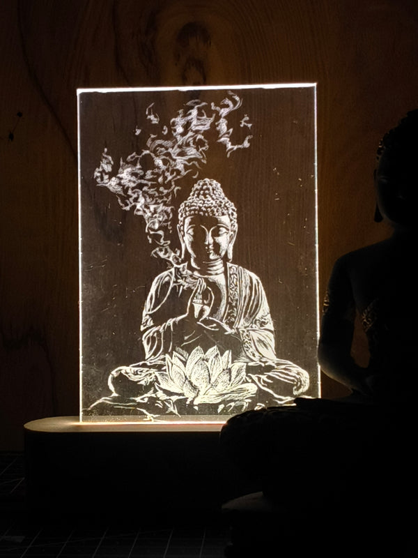 Gautam Buddha Meditating | Illuminated Acrylic Art