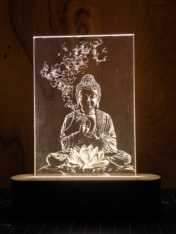 Gautam Buddha Meditating | Illuminated Acrylic Art