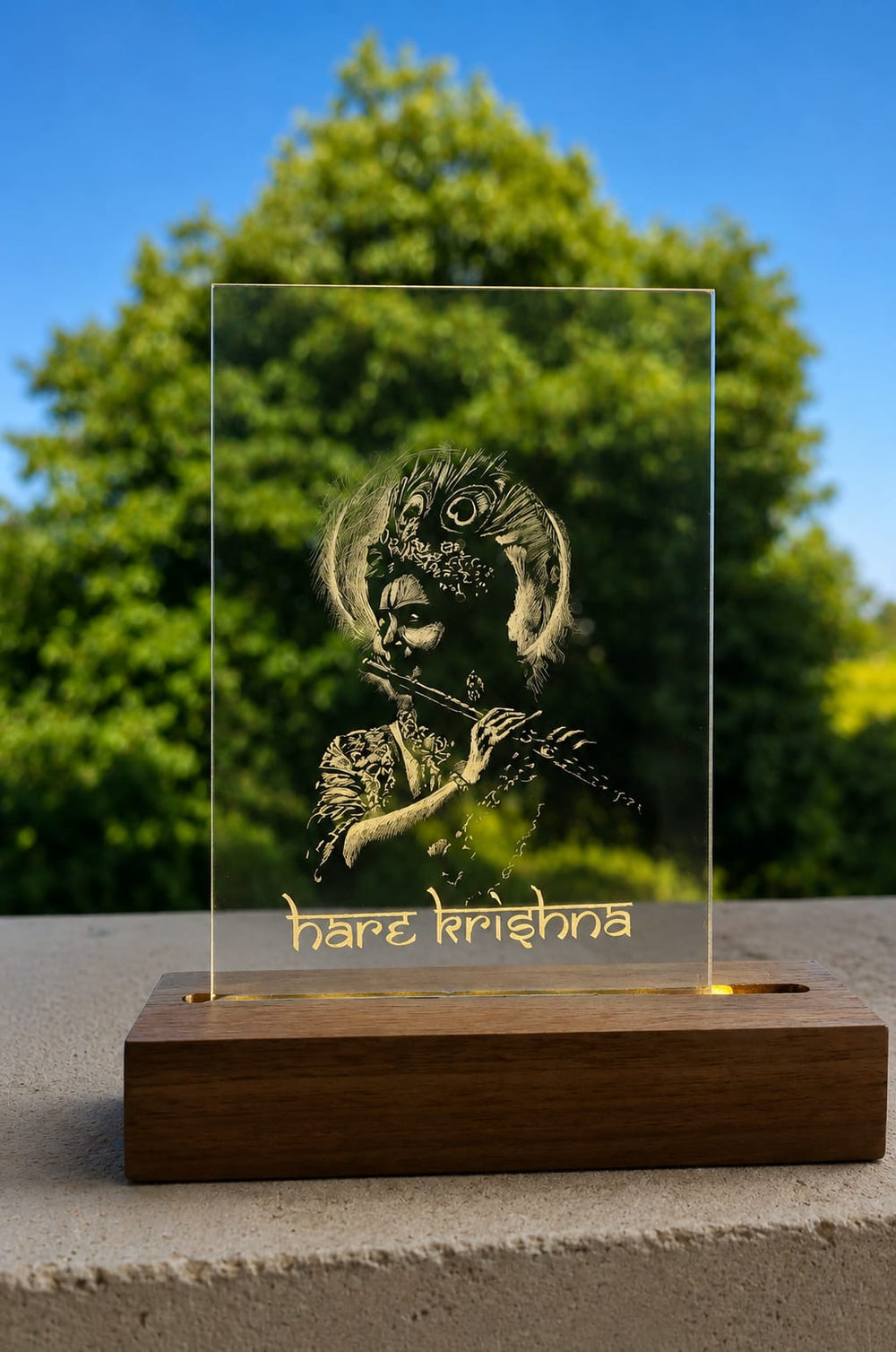 Hare Krishna | Illuminated Acrylic Art